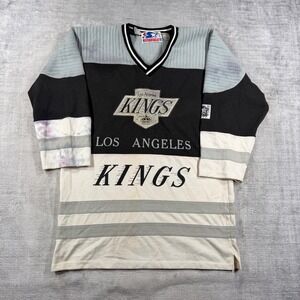 Los Angeles LA Kings Hockey Jersey Mens Large Black Starter Vintage NHL Shirt